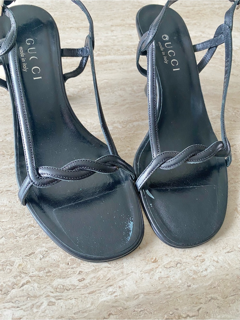 Vintage Gucci Tom Ford-era Twist Slingback Sandal Heels - Picture 6 of 12